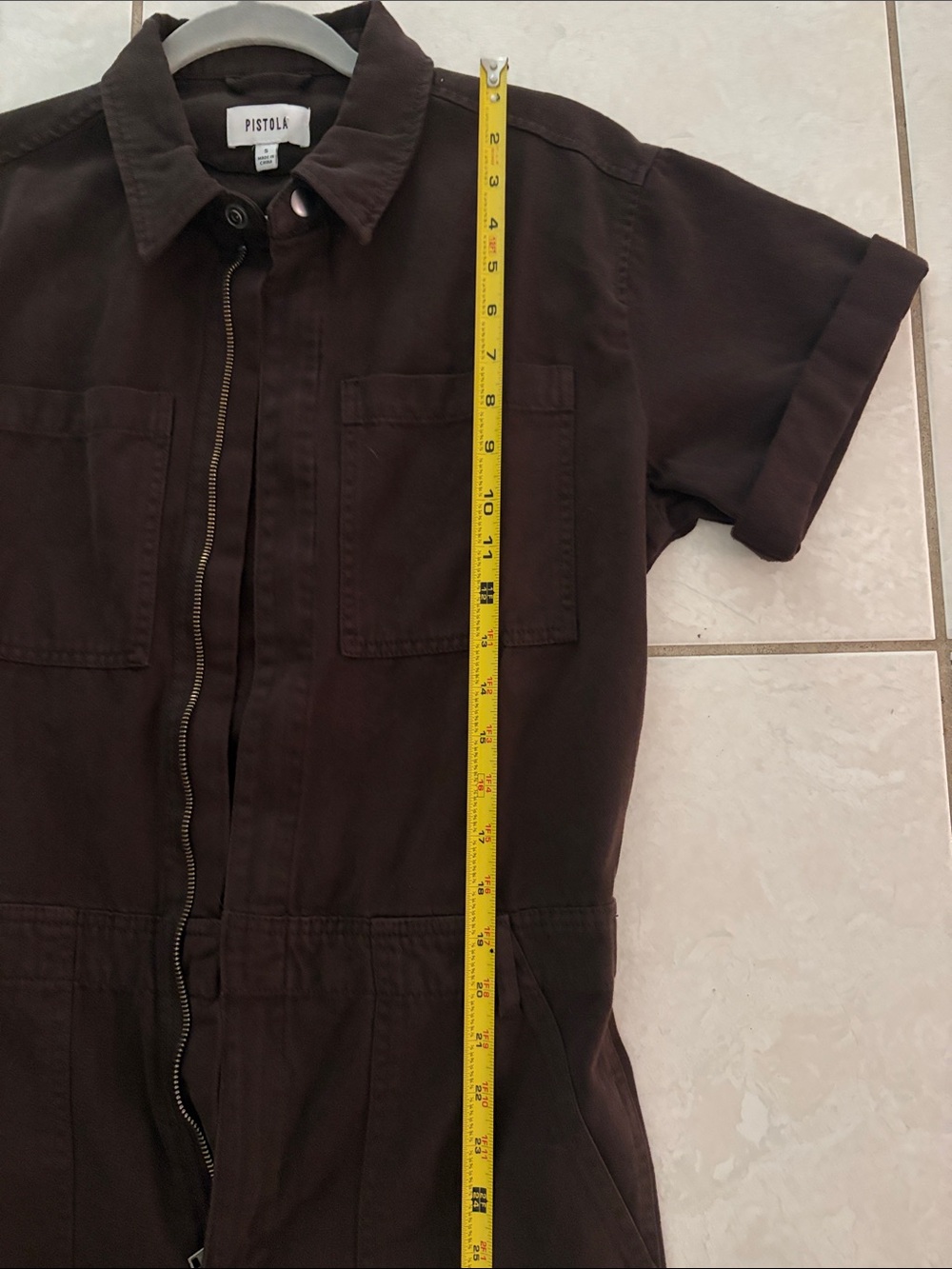 pistola Dark Brown Short-Sleeve Utility Jumpsuit - Picture 6 of 16